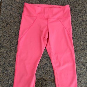Neon pink yoga capris